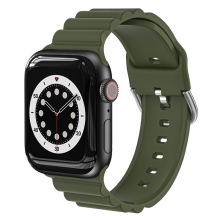 Remienok pre Apple Watch Ultra 49 mm / 45 mm / 44 mm / 42 mm - 3D prúžky - silikón - tmavozelený