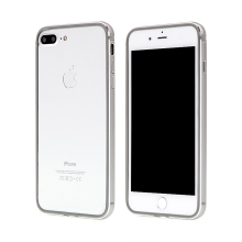 Rámeček / bumper s ochranou kamery pro Apple iPhone 7 Plus / 8 Plus - guma / hliník - šedý