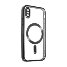 Kryt SWISSTEN Clear Jelly MagStick Metal pre Apple iPhone X / Xs - priehľadný / čierny