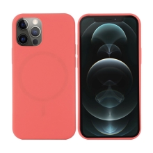 Kryt pro Apple iPhone 12 Pro Max - Magsafe - silikonový - zářivě růžový