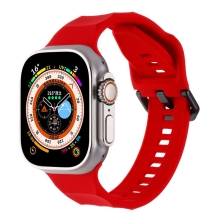 Řemínek pro Apple Watch Ultra 49mm / 45mm / 44mm / 42mm - vlnkový - silikonový - červený