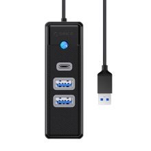 USB 3.2 rozbočovač / hub ORICO - USB-A na 2x USB-A + USB-C - 5Gbps rychlost - černý