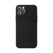 Kryt pro Apple iPhone 12 Pro - přesný vyřez fotoaparátu - MagSafe - gumový - černý