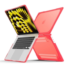 Kryt / obal pro Apple MacBook Air 15" (A2941) - plastový / gumový - odolný - červený