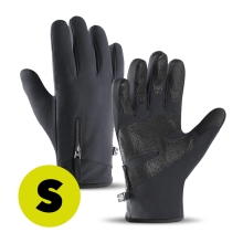 Sportovní rukavice pro ovládání dotykových zařízení - unisex - velikost S - černé