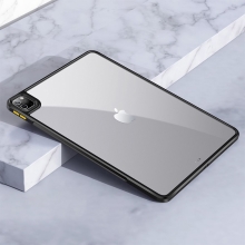 Kryt / obal pro Apple iPad 12,9" (2018 / 2020 / 2021) - průhledný - plastový / gumový - černý