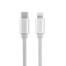 Synchronizačný a nabíjací kábel SWISSTEN - USB-C / Lightning - certifikovaný MFi - šnúrka na zavesenie - 1,2 m - biely