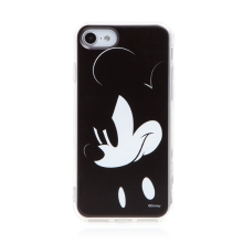 DISNEY kryt pre Apple iPhone 7 / 8 / SE (2020) / SE (2022) - Hlava Mickey Mouse - gumový - čierny
