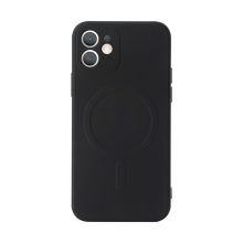 Kryt pre Apple iPhone 12 - presný výrez na fotoaparát - MagSafe - gumový - čierny