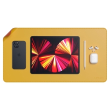 Pracovní podložka SATECHI pro Apple iMac 24" - umělá kůže - žlutá / oranžová