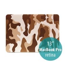 Plastový obal ENKAY pro Apple MacBook Pro 13 Retina - maskáč - hnědý