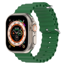 Řemínek pro Apple Watch Ultra 49mm / 45mm / 44mm / 42mm - oceánský - silikonový - vojtěškově zelený