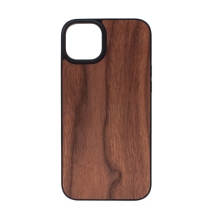 Kryt pro Apple iPhone 14 Plus - gumový / dřevěný - hnědý - ořech