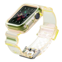 Kryt / puzdro pre Apple Watch 4 / 5 / 6 / SE 40 mm + remienok - zmena farby na slnku - gumový - žltý