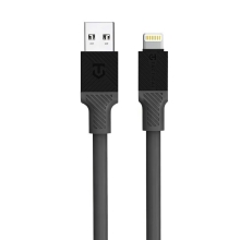 Synchronizační a nabíjecí kabel TACTICAL Fat Man - USB-A / Lightning - silný - silikonový - 1m - šedý