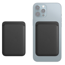 Pouzdro na platební karty s MagSafe uchycením pro Apple iPhone - umělá kůže - černé
