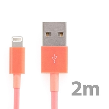 Synchronizační a nabíjecí kabel Lightning pro Apple iPhone / iPad / iPod  - silný - lososový - 2m