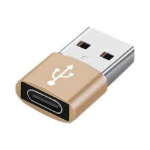 Redukce / adaptér USB-C samice / USB-A samec - oválná - zlatá