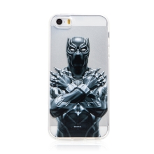 Kryt MARVEL pre Apple iPhone 5 / 5S / SE - Black Panther - gumový - priehľadný