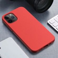 Kryt pro Apple iPhone 12 / 12 Pro - slaměné kousky - gumový - červený