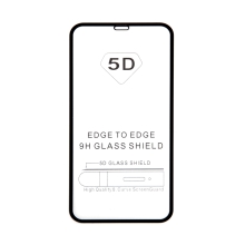 Tvrdené sklo "5D" pre Apple iPhone Xr / 11 - 2.5D - čierny rám - číre - 0,3 mm