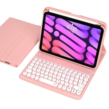 Odnímateľná klávesnica Bluetooth + kryt/púzdro pre Apple iPad mini 6 - ružová