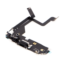 Napájecí a datový konektor s flex kabelem + mikrofony pro Apple iPhone 14 Pro - černý - kvalita A+