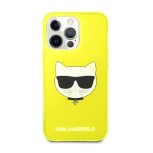 Kryt KARL LAGERFELD pre Apple iPhone 13 Pro - Head Choupette - gumový - žltý