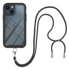 Kryt pro Apple iPhone 13 - odolný - šňůrka - plastový / gumový - černý