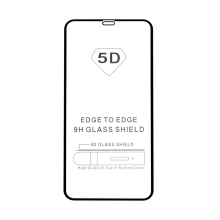 Tvrzené sklo (Tempered Glass) "5D" pro Apple iPhone Xs Max / 11 Pro Max - 2,5D - černý rámeček - čiré - 0,3mm