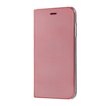 Pouzdro pro Apple iPhone 7 / 8 / SE (2020) / SE (2022) - plast / umělá kůže - stojánek - růžové