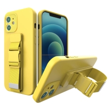 Kryt pro Apple iPhone 12 mini - popruh / šňůrka - gumový - žlutý