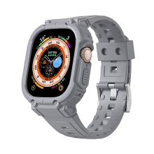 Kryt / puzdro pre Apple Watch Ultra 49 mm - celé telo + remienok - odolné - sivé