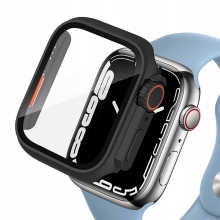 Rámček / tvrdené sklo TECH PROTECT pre Apple Watch 4 / 5 / 6 / SE 44 mm - čierny / oranžový