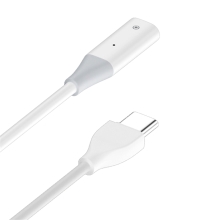 Nabíjací kábel pre Apple Pencil 1 - USB-C samec na Ligtning samica - 1 m - biely