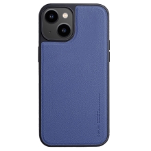 Kryt X-LEVEL pro Apple iPhone 15 - podpora MagSafe - gumový / umělá kůže - tmavě modrý