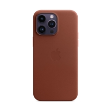 Originální kryt pro Apple iPhone 14 Pro Max - MagSafe - kožený - cihlově hnědý