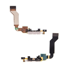 Flex kábel + mikrofón + napájací a dátový konektor pre Apple iPhone 4S - biely - rozobraný (použitý)