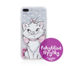 Kryt Disney pro Apple iPhone 6 Plus / 6S Plus / 7 Plus / 8 Plus - kočka Marie - pohyblivé třpytky - gumový