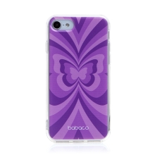 Kryt BABACO pro Apple iPhone 7 / 8 / SE (2020) / SE (2022) - Motýlí efekt - gumový - fialový