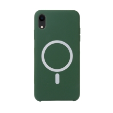Kryt pro Apple iPhone Xr s podporou MagSafe - silikonový - tmavě zelený