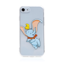 Kryt DISNEY pro Apple iPhone 7 / 8 / SE (2020) / SE (2022) - šťastný Dumbo - gumový - průhledný