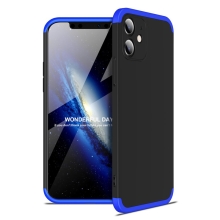 Kryt pro Apple iPhone 12 mini - 360° ochrana - plastový - černý / modrý