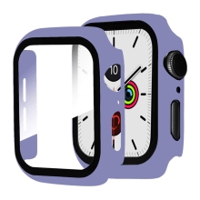 Tvrdené sklo + rámik pre Apple Watch 44 mm Series 4 / 5 / 6 / SE - fialové