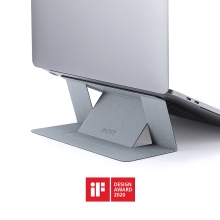 Stojánek / podložka pro Apple MacBook - nalepovací - umělá kůže - měkký povrch - stříbrný