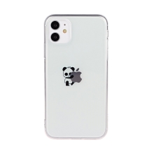 Kryt pro Apple iPhone 11 - gumový - průhledný / stojícií panda