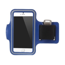 Sportovní pouzdro pro Apple iPhone 6 / 6S - tmavě modré s reflexním pruhem
