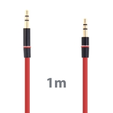 Propojovací Audio kabel 3.5mm Jack pro Apple iPhone / iPad / iPod / MP3 - 1m červený