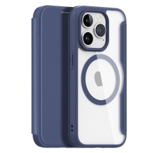 DUX DUCIS Skin X Case pre Apple iPhone 15 Pro - Podpora MagSafe - Umelá koža - Modrá