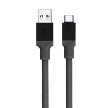 Synchronizační a nabíjecí kabel TACTICAL Fat Man - USB-A / USB-C - silný - silikonový - 1m - šedý